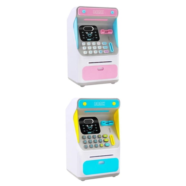 2x Cajero Automático Caja de Dinero de 4 Dígitos Contraseña Contraseña Caja de Dinero de Juguete