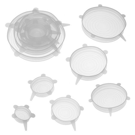 

SHUWND 12pcs Heat Resistant Silicone Stretch Lids Food Wrap Bowl Pan Cover(White)