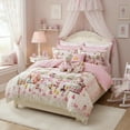 thumbnail image 3 of JOLUSERE Ensemble de Douillette Rose Dessin Animé Format Double, Ensemble de Literie 3 Pcs Motif Kitten Adorable pour Enfants, 3 of 10