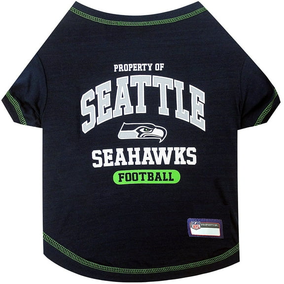 Pets First NFL Seattle Seahawks Pet T-Shirt. Licensed, Wrinkle-free, Tee Shirt for Dogs/Cats. Football Shirt