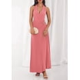 thumbnail image 2 of PRETTYGARDEN Holiday Cocktail Dresses for Women Summer Elegant V Neck Halter Backless Wedding Guest Party Midi Dress, 2 of 7