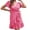 Hot Pink womens dresses, variant on Summer Saving Wycnly Womens Dresses Beach Party Fashion Petal Sleeve Ruffle Wrap Hem Short Sundress with Belt Summer Solid V-Neck Short Sleeve Formal Mini Dress Black m