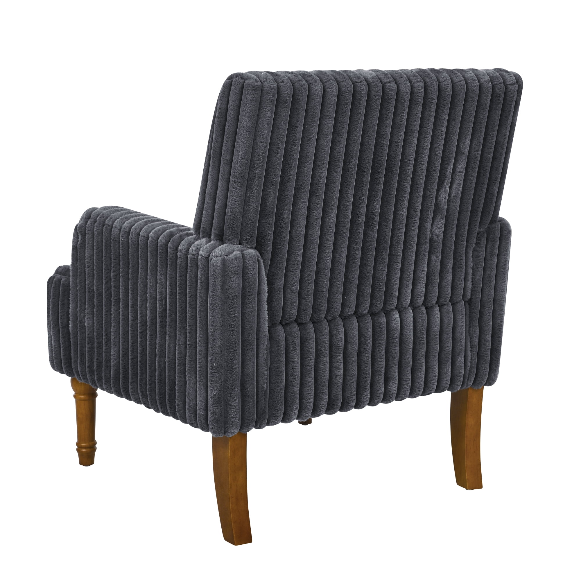 Jopath Modern Accent Chair with 2" Wide Wale Corduroy, 9" Solid Wood Legs, Comfortable Upholstered Armchair for Living Room Bedroom Reading Room Dark Gray