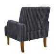 thumbnail image 7 of Leumius Modern Accent Chair with 9" Solid Wood Legs, Comfortable Upholstered Corduroy Armchair for Living Room Bedroom, Office Dark Gray, 7 of 7