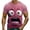 Hot Pink, variant on Mens Funny Face Expression Short Sleeve T Shirt Novelty Casual Top,Purple,SIZE:XXXL