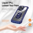 thumbnail image 3 of Allytech Clear Case for iPhone 15 Pro, Slim Case with Metal Ring Kickstand, Armor Lens Protection Shockproof Anti-Fingerprint Soft TPU Frame + Hard PC Back Protective Case - Blue, 3 of 7