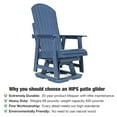 thumbnail image 6 of Mosbrisa HIPS Swivel Patio Glider, Poly Lumber All-Weather Resistant Outdoor Chair, Navy Blue, 6 of 7