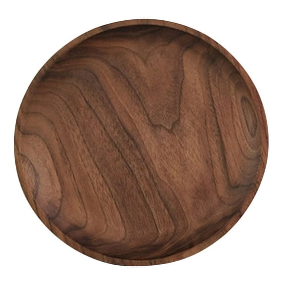 PBPBOX 1Pcs Coffee Table Wood Plate Fruit Tray Black Walnut Food Storage Event Organizers