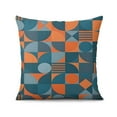 thumbnail image 2 of Exquisite Boho Throw Pillow Covers 16x16 inch Set of 2, Abstract Navy Blue Burnt Orange, Mid Century Modern Aesthetic, Geometric Minimalist Art Decor for Home, Couch, Bed, 2 of 7
