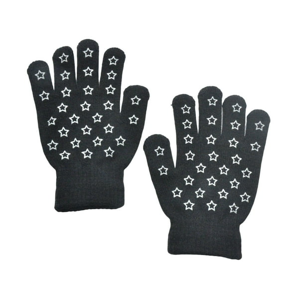 WUANDIXFA Kids Mittens Kids Winter Gloves for Boys Girls Children Full Fingers Stretchy Warm Mittens Black,6-11 Years