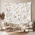thumbnail image 2 of Yellow Brown Leaf Tapestry for Bedroom Wall Hanging Tapestry, Modern Botanical Foliage Plant Country Ceiling Backdrop Tapestries Poster Blanket Wall Decor for Teens Room Living Room Dorm 59" x 79", 2 of 8