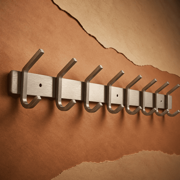 24 Inch Stainless Steel Wall Mounted Coat Rack With 8 Double Hooks