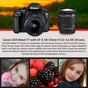 Canon Rebel T7 DSLR Camera with 18-55mm DC III, Lens and 64GB Ultra Speed Memory Card, Case, Cleaning Kit, Flash, and more Fully Loaded Bundle(International Model)
