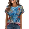 thumbnail image 4 of Enjoytime Womens Tops 4Th Of July Printed Crewneck Short Sleeve T-Shirt Summer Plus Size Casual Graphic Tee, 4 of 5