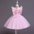 thumbnail image 2 of Girls Dresses Kids Sleeveless Flower Mesh Wedding Fashion Princess Dresses Baby Girl Dress Pink 2 Years-3 Years, 2 of 7