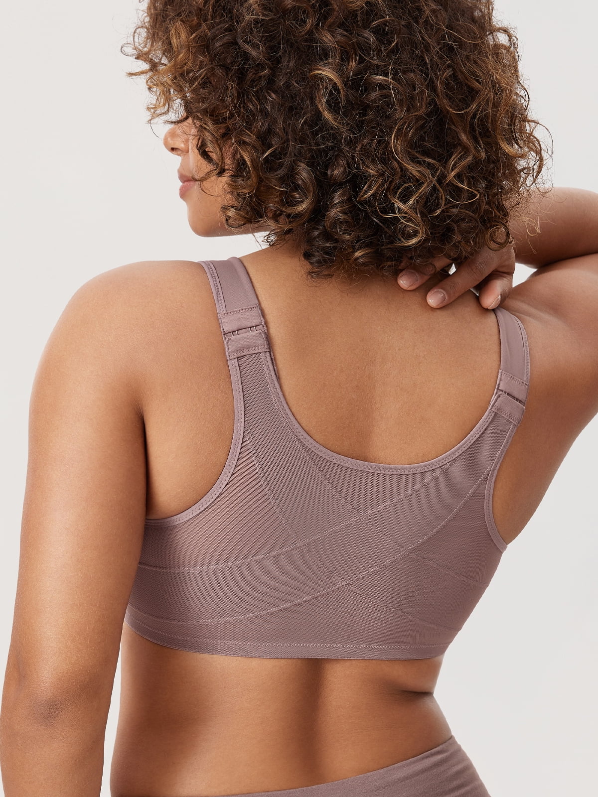 DELIMIRA Women's Front Closure Bras Posture Full Coverage Plus Size Underwire Unlined Seamless Bra