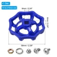 thumbnail image 2 of Uxcell Outside Faucet Handle Square Stem Hole 6x6mm, Cast Steel Faucet Wheel Handle Replacement with Screws Spacer, Blue, 2 of 5