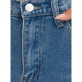 thumbnail image 5 of Women's Long Denim Skirt Elastic Waist Split Back Pockets Maxi Jean Skirts S Blue, 5 of 6
