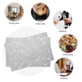 thumbnail image 6 of Rocae Silver Glitter Printed Heat Resistant Place Mats,Classic Hemstitch Cloth Fabric Placemats Imitation Linen Place Mat Table Mats 18x12 inch, 6 of 9