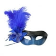 thumbnail image 2 of Honeeladyy Masquerade Masks for Women Men, Mardi Gras Mask, Christmas Masks with Elegant Feather, Half Face Masks for Masquerade Ball Carnival Party, Halloween, Performance, Blue, 2 of 3