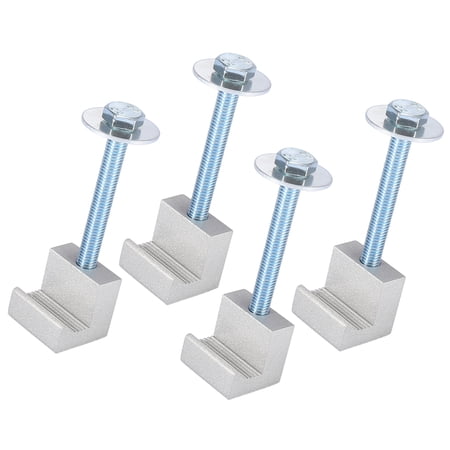 4Pcs Silver Tone Pickup Truck Toolbox Mounting Tie Downs J Shape Hook Crossover