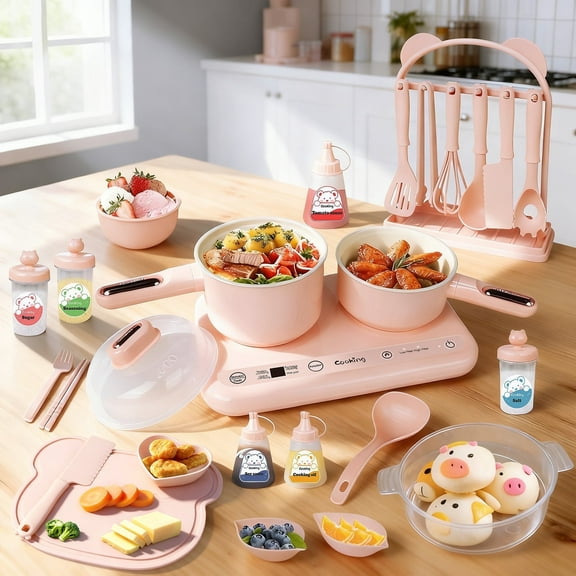 Frantlna Kids Cooking Sets Real Kitchen Pink Junior Montessori Educational Toys