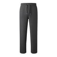 thumbnail image 6 of Mens Joggers with Pockets - Mens Fleece Wide Leg Sweatpants, Open Bottom, Loose Fit for Workout & Running Dark Gray 3XL, 6 of 7
