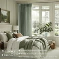 thumbnail image 2 of Sage Green Pinch Pleated Linen Cafe Curtains 45 Inch Length 2 Panels for Dining Room Kitchen Bedroom Semi Sheer Pleat Drapes with Hooks Rings Light Filtering Short Window Curtain Cabinet 40x45, 2 of 7