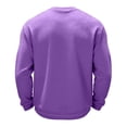 thumbnail image 5 of Cartoon Pumpkin Ghost Halloween Graphic Waffle Knit Crewneck Long Sleeve Shirt Soft Comfort Daily Casual Loose Top Purple XL, 5 of 5