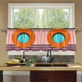 thumbnail image 4 of Yayeee Kitchen Curtains Tier Set of 2 Light Filtering 57"x36" Over Sink Window Panels, Orange Circle, 4 of 7