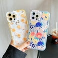 thumbnail image 3 of Compatible with iPhone 12Promax Phone Case Cute Elegant Flower Transparent Phone Case for Women Soft Silicone Shockproof Camera Protection Clear Cover Bumper(Blue), 3 of 6