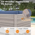 thumbnail image 4 of 8-Seat Modern Patio Furniture Set with Swivel Rocking Chairs, Thick 4″ Cushions, Dual-Strand Wicker Rattan, Rust-Resistant Steel Frame – Outdoor Conversation & Modular Sectional,Navy, 4 of 9