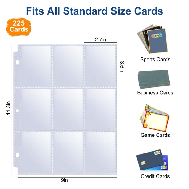 trading card sleeves officeworks Amazon.com: 540 Pockets Trading Card Sleeves, Premium 9-Pocket 30 Pages,  Double-Sided Baseball Binder Sleeves, Protectors Binder Sheets for Baseball  Cards & More main image 1