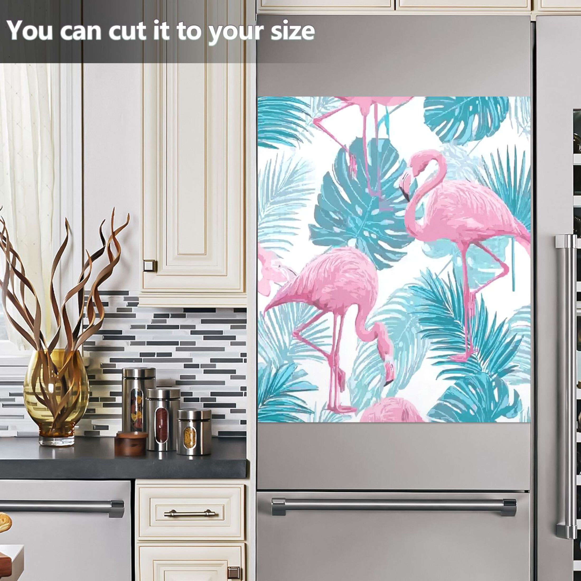 IAUYY Magnetic Decorative -23x26 Inch,Removable DIY Art for Dishwasher Refrigerator and Other Metal Surfaces,Cool Blue and Tropical Green