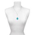 thumbnail image 3 of Delight Jewelry Silvertone Oval - Imitation Cat's Eye - Dark Teal - Silver tone Elegant Infinity Lariat Necklace, 3 of 4