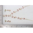 thumbnail image 5 of Faship Gorgeous Rose ( Pink ) CZ Crystal Genuine Freshwater Pearls Floral Necklace Earrings Set, 5 of 5