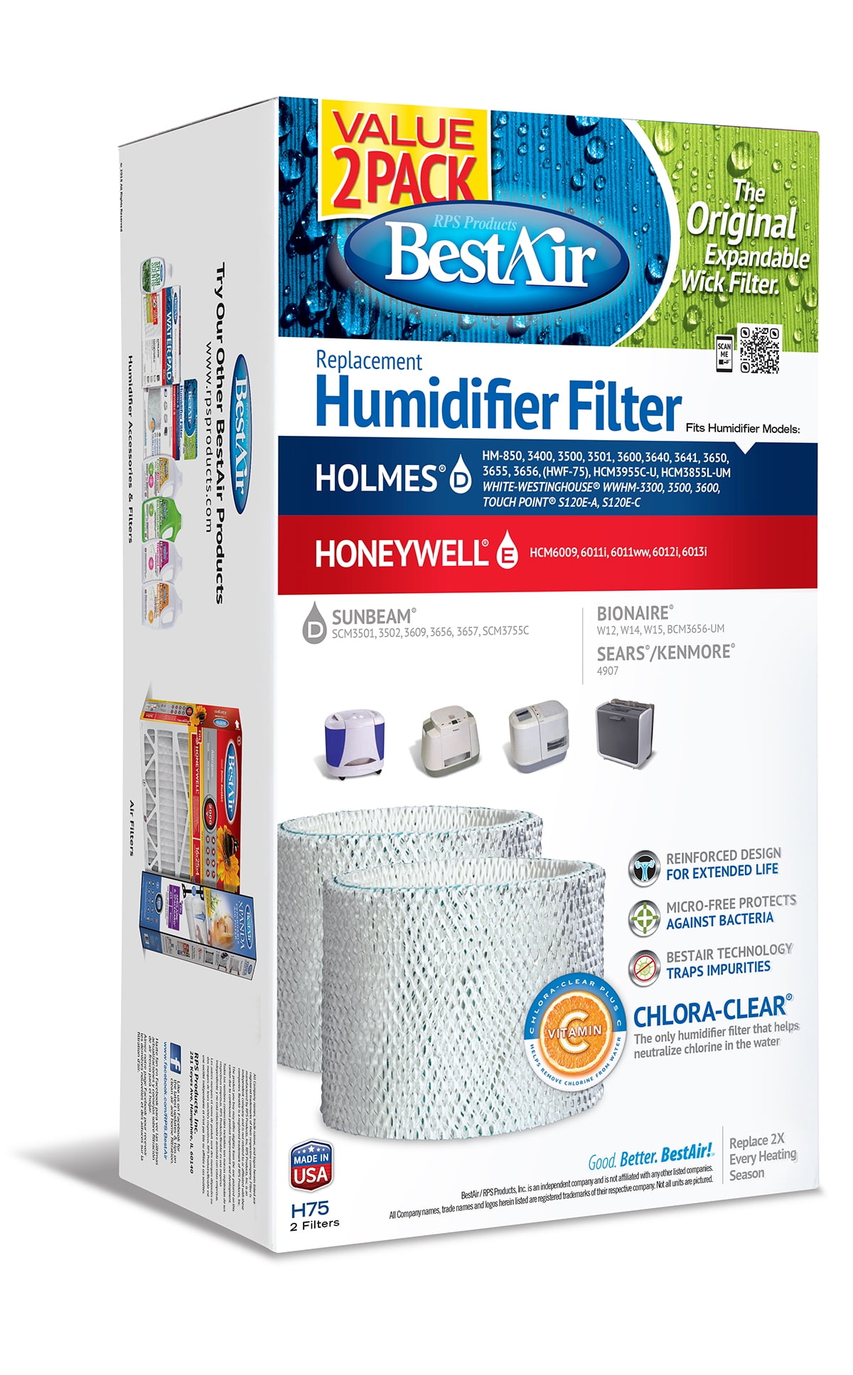 5x Humidifier Filter for Holmes HWF75,HM3655,3500,Sunbeam SCM3501