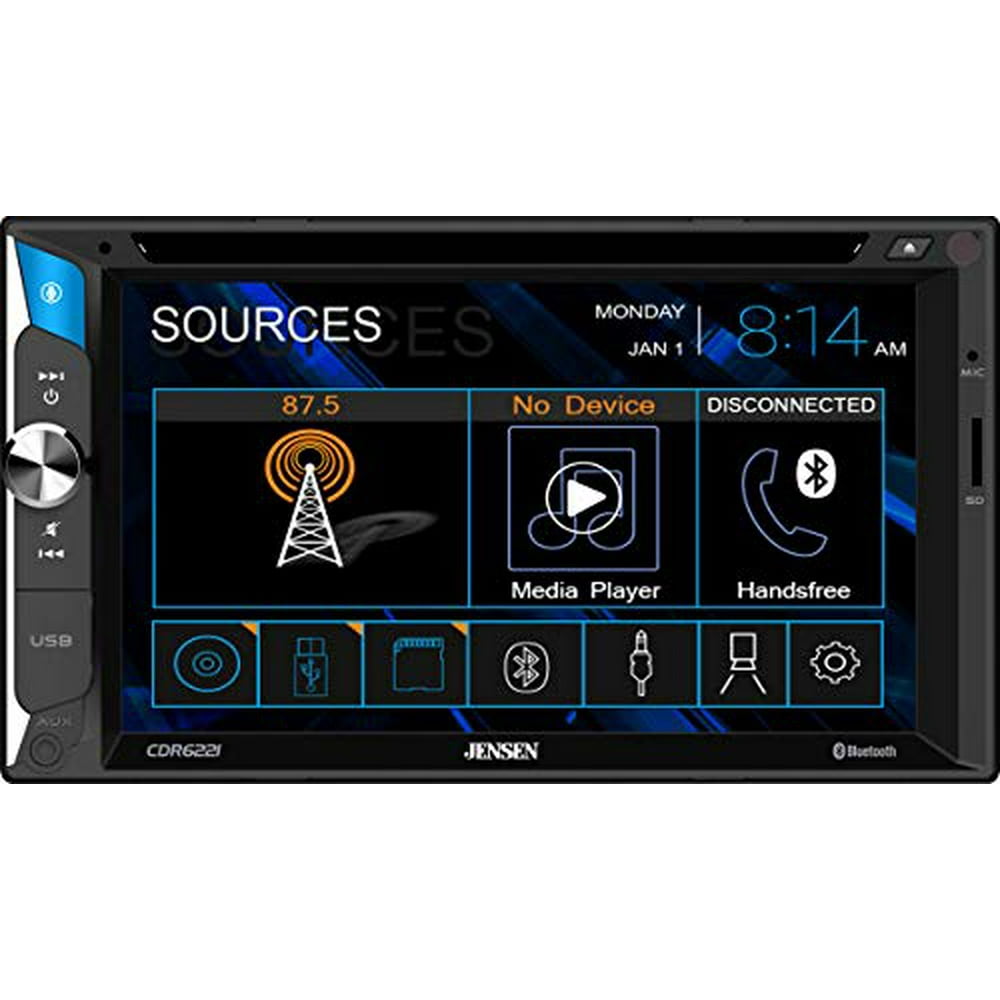 Jensen CDR6221 6.2 inch LED CD/DVD Touch Screen Double Din Car Stereo