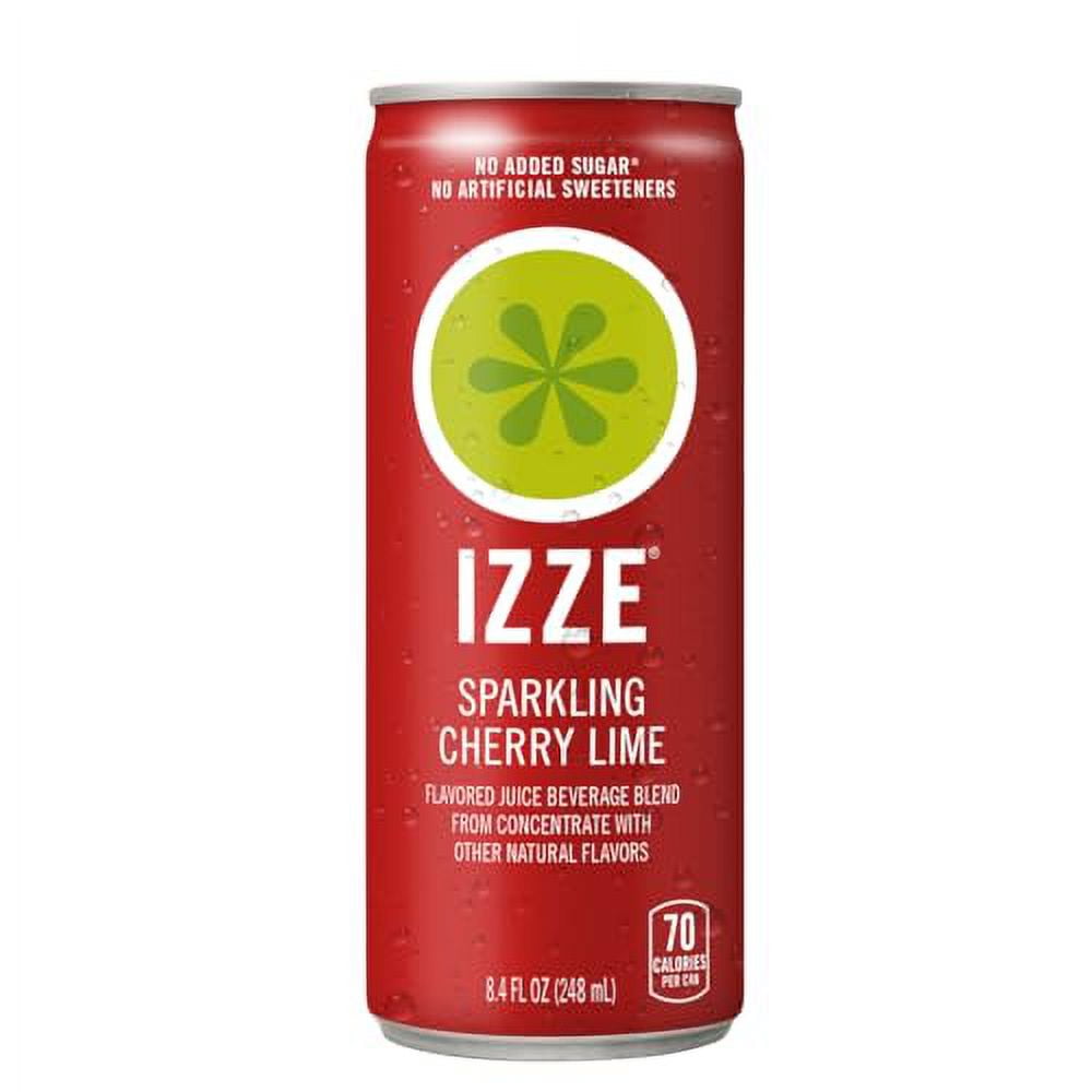 IZZE Sparkling Juice Beverage Blend, Cherry Lime, No Sugar Added