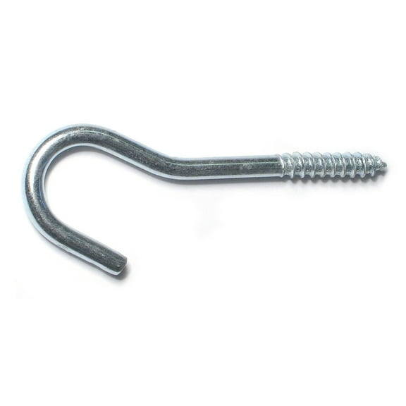 3/16" x 3/4" x 3-3/8" Zinc Plated Steel Screw Hooks SHOOK-026