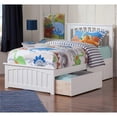 thumbnail image 5 of Leo & Lacey Lit Plateforme Urbain Simple avec Rangement en Bois Massif à 2 Tiroirs, Blanc, 5 of 5