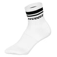 thumbnail image 2 of HUDDLE Calcetines Unisex, pack de 6 – Rayas dobles, logo, Short Crew, calcetines deportivos, color liso Blanco 35-38, 2 of 3