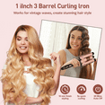 thumbnail image 5 of MAXT 5 in 1 Curling Iron Wand Set Dual Voltage 0.35-1.25" Replaceable Ceramic Wand Curler with Glove & Clips Pink, 5 of 9