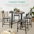 thumbnail image 3 of Best Choice Products 5-Piece Modern Round Counter Height Dining Set w/ 4 Chairs, 1.5in Thick Table - Black, 3 of 7