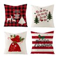 thumbnail image 1 of Koszal 2Pcs Bright Color Christmas Pillowcase Easy Insertion Linen Xmas Ambience Throw Pillow Cover Home Decor, 1 of 7