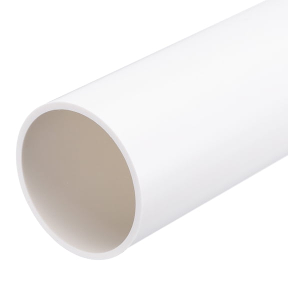 Uxcell Rigid Round Pipe 46mm ID 50mm OD 8" Length White High Impact for Water Pipe, Crafts, Cable Sleeves
