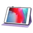 thumbnail image 2 of Case iPad 5th/6th/Pro 9.7 2016/2017/2018, Flower Pattern PU Leather Multi-Angle Viewing Stand Shockproof Flip Case with Card Slot, Magnetic Clasp, Pencil Slot, Auto Sleep/Wake, Purple, 2 of 11
