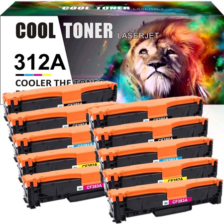 Cool Toner Compatible Toner Replacement for HP 312A CF380A CF381A CF382A CF383A Used for HP Color LaserJet Pro MFP M476nw M476dn M476dw Printer Ink  4Black 2Cyan 2Magenta 2Yellow  10-Pack price history on PriceWatchPro