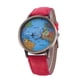 thumbnail image 2 of Sfonq Summer Clearance Mothers Day Gift for Grilfriend ,Womens Watches Fashion Retro Belt Quartz Watch Airplane Second Hand Map Watch Unisex,Red Buy 2 Save 10%, 2 of 4