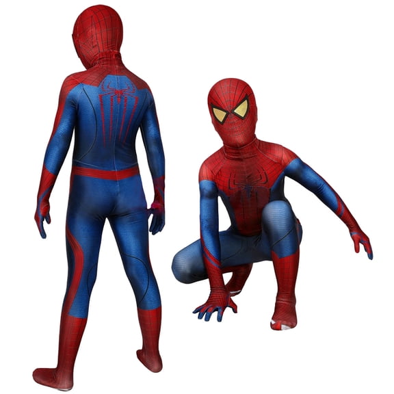 Halloween Costume Superhero Classic Red Blue Spider Suit Brand New Day Hero Full Bodysuit for Halloween Party Role Play Outfit Red S